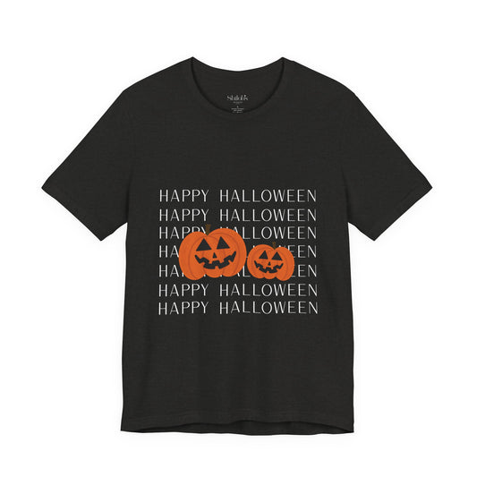 Halloween Pumpkins Tee — "Happy Halloween" Jack-O'-Lantern Graphic T-Shirt