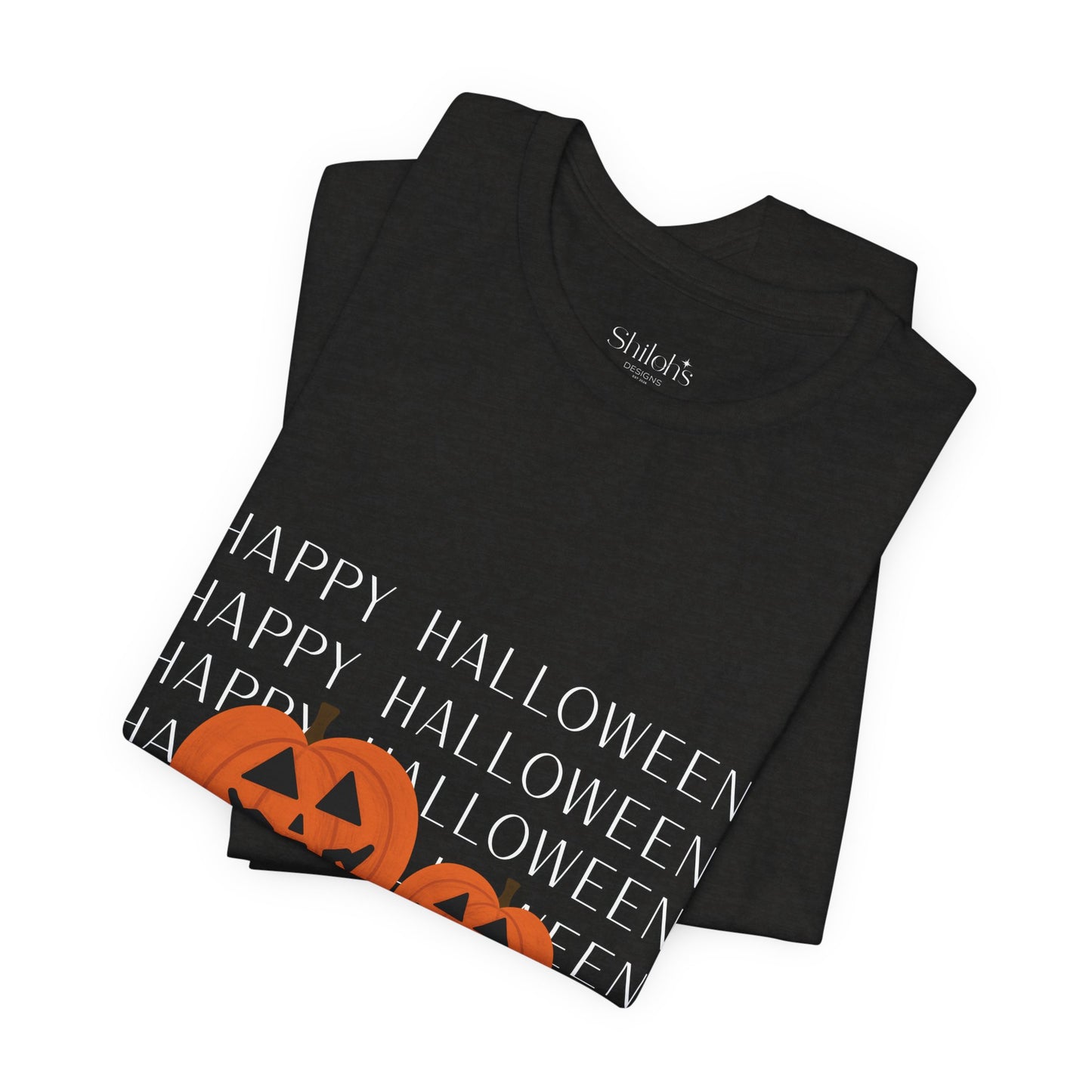 Halloween Pumpkins Tee — "Happy Halloween" Jack-O'-Lantern Graphic T-Shirt