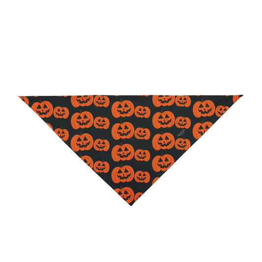 Halloween Pumpkin Pet Bandana — Orange Jack-O'-Lantern Dog & Cat Scarf