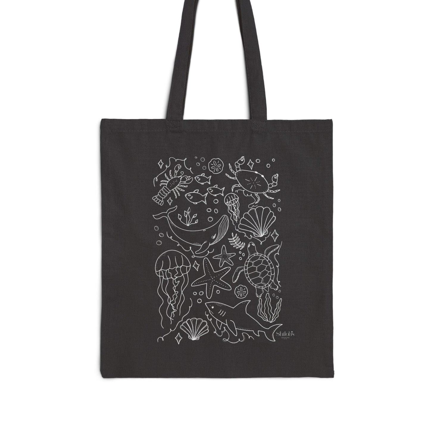 Underwater Canvas Tote — Sea Creatures Beach Bag