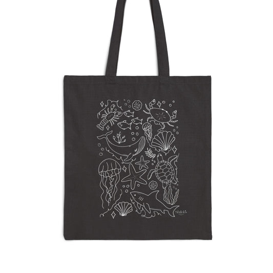 Underwater Canvas Tote — Sea Creatures Beach Bag
