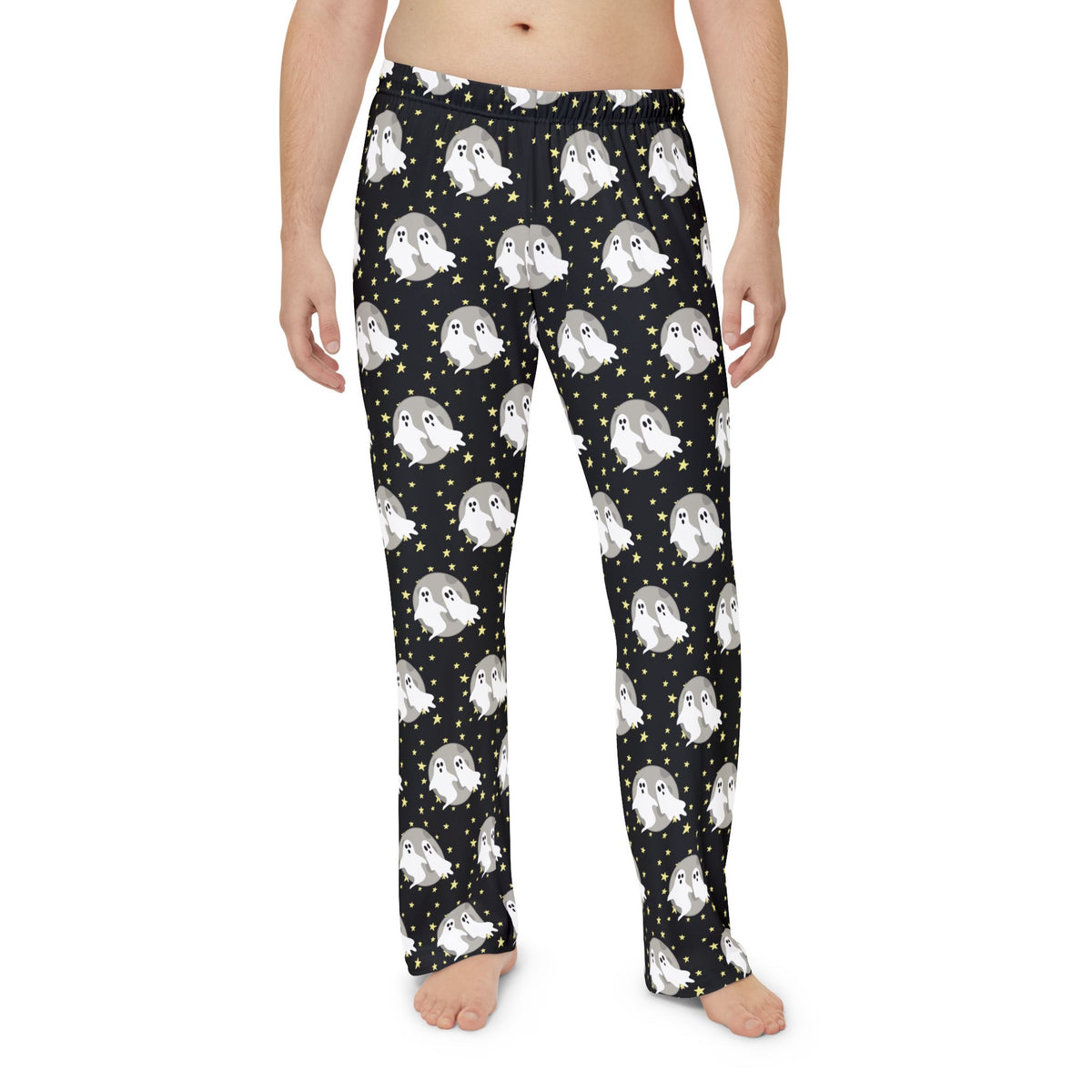 Ghost Pattern Pajama Pants — Men’s Cozy Halloween Sleepwear