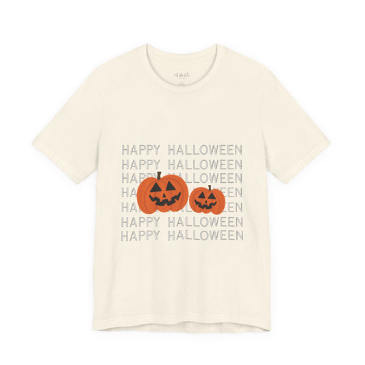 Halloween Pumpkins Tee — "Happy Halloween" Jack-O'-Lantern Graphic T-Shirt