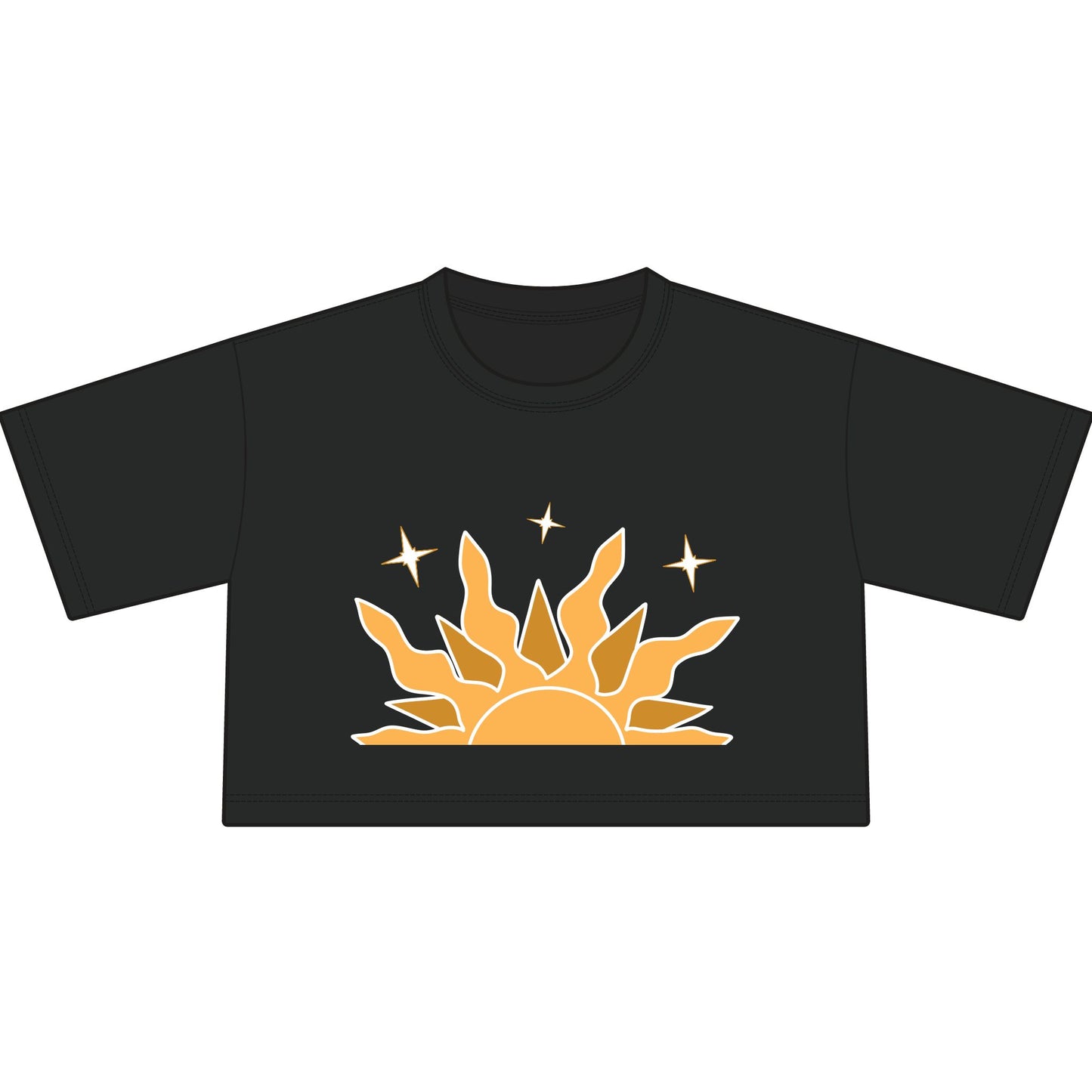 Sunset - Women's Cropped Cotton T-Shirt