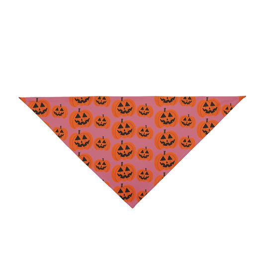 Pink Halloween Jack-O'-Lantern Pet Bandana